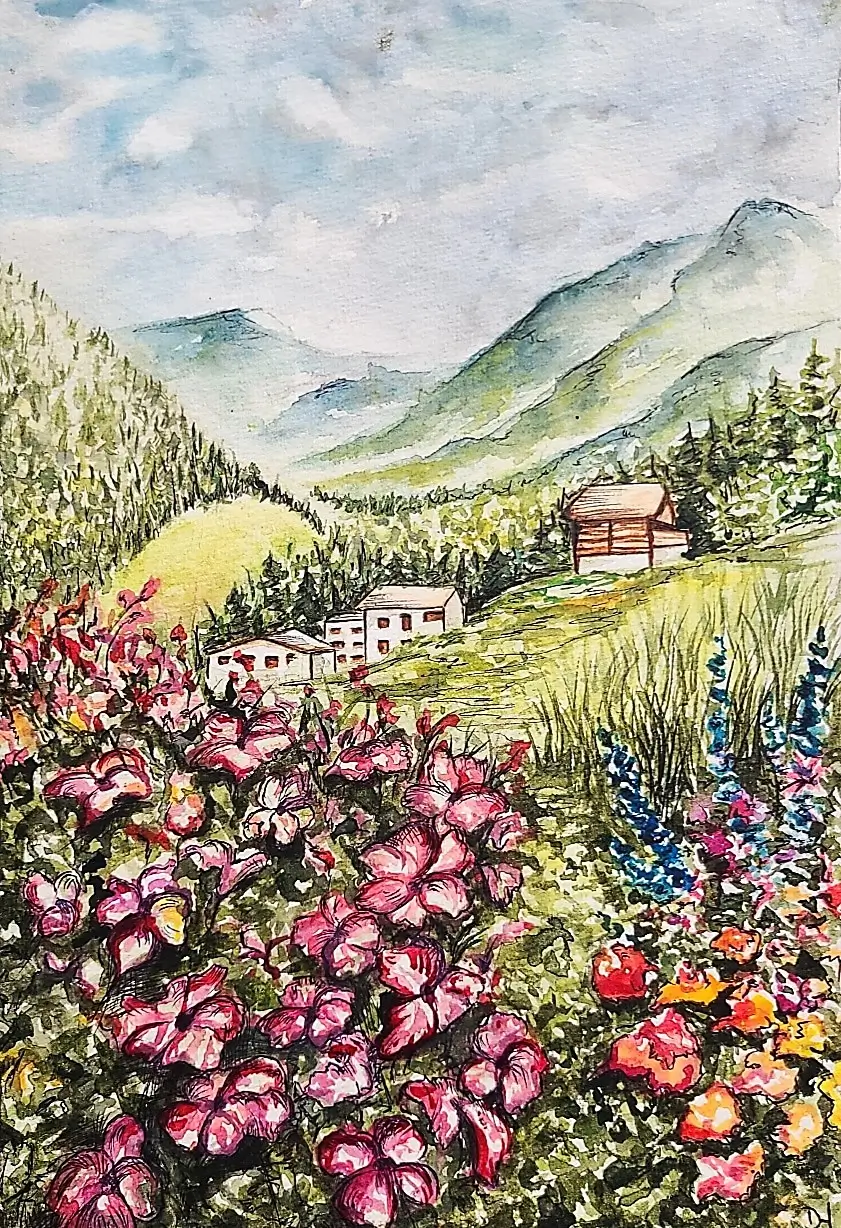 Kunst landschap realistisch