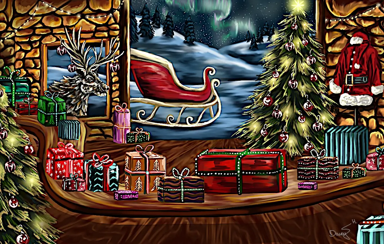 Santa's workshop Kerstkaart
