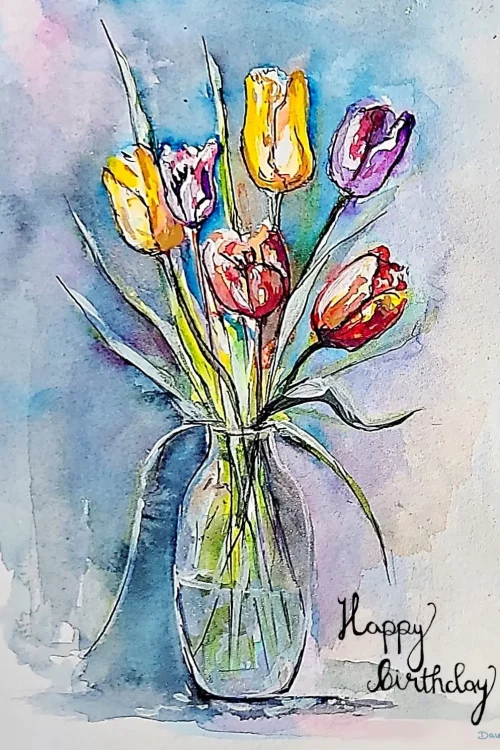 Bloemen stilleven kunstwerk