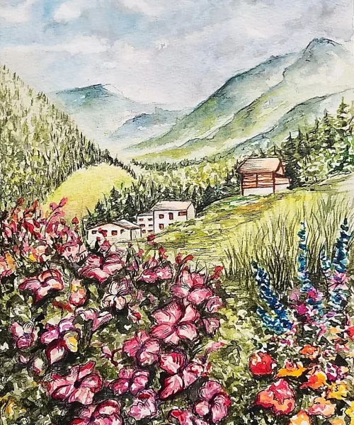 Kunst landschap realistisch