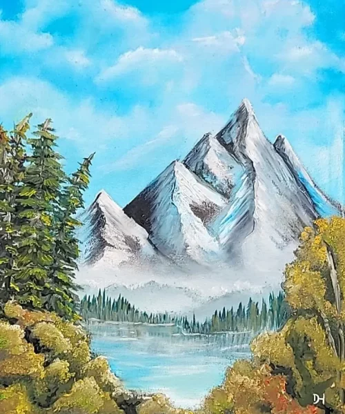 Realistisch landschap schilderij